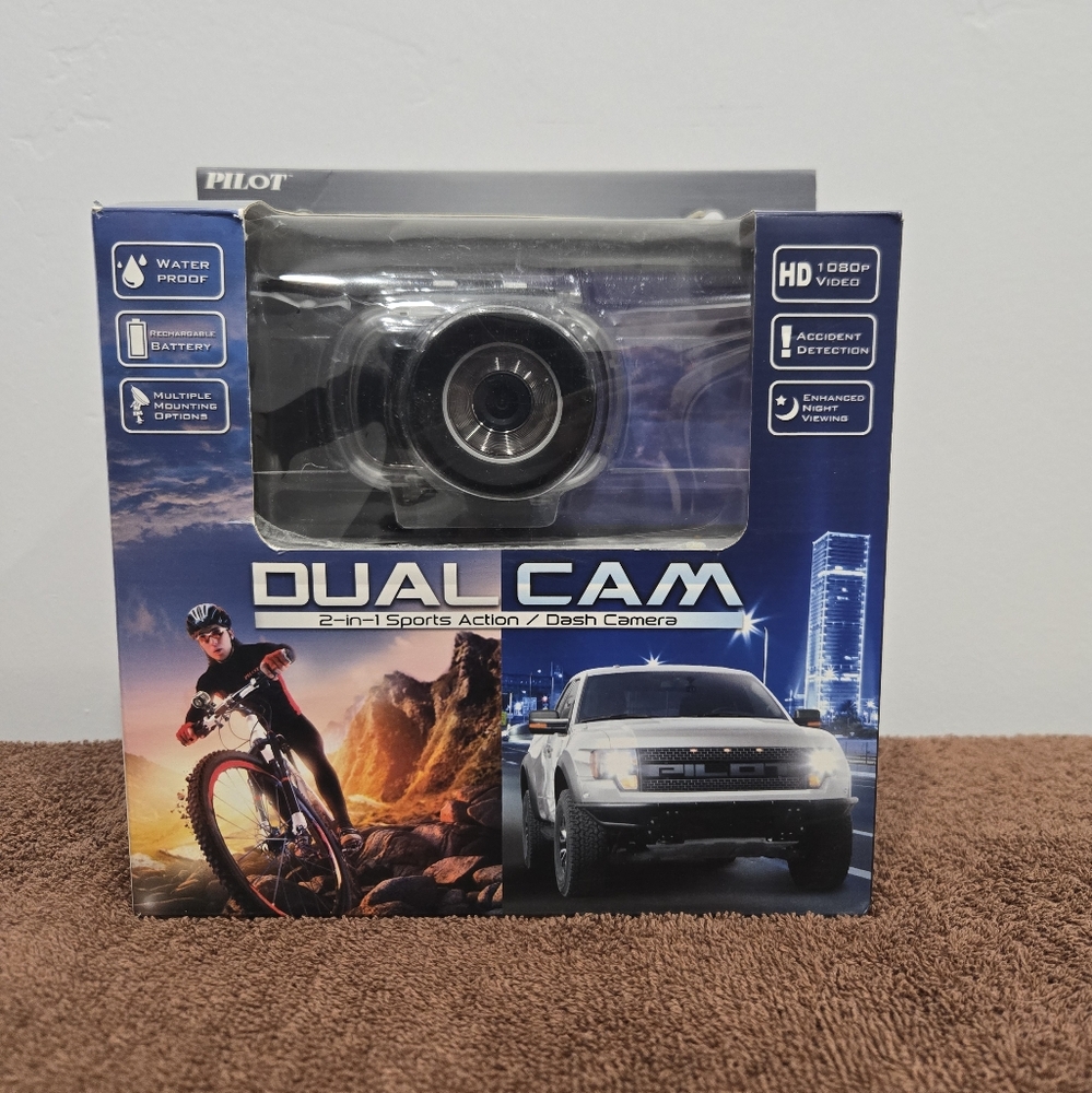 Pilot Dual Cam 2-in-1 Sport Action Dash Camera Water Proof